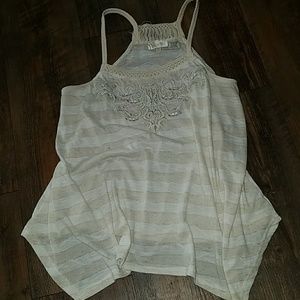 Miss Me bling shark bite style tank top M